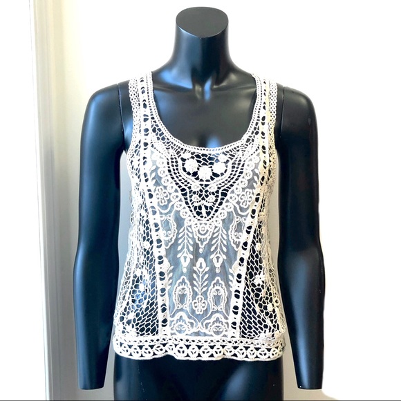 🍒 2/20$ Garage Crochet Ivory Top - Picture 2 of 12